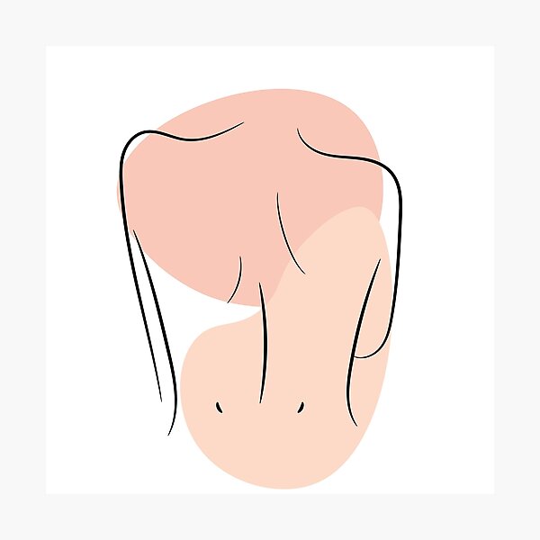 Woman's back line drawing illustration Photographic Print