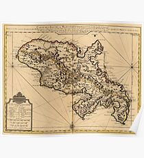 Vintage Karte von Martinique Island (1742) 2 Poster