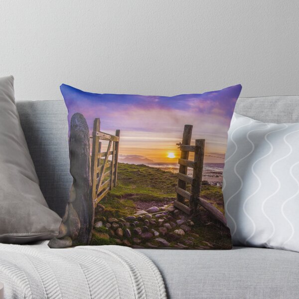 Item preview, Sunset through the gate at Dinas Dinlle beach designed and sold by DafyddEm.