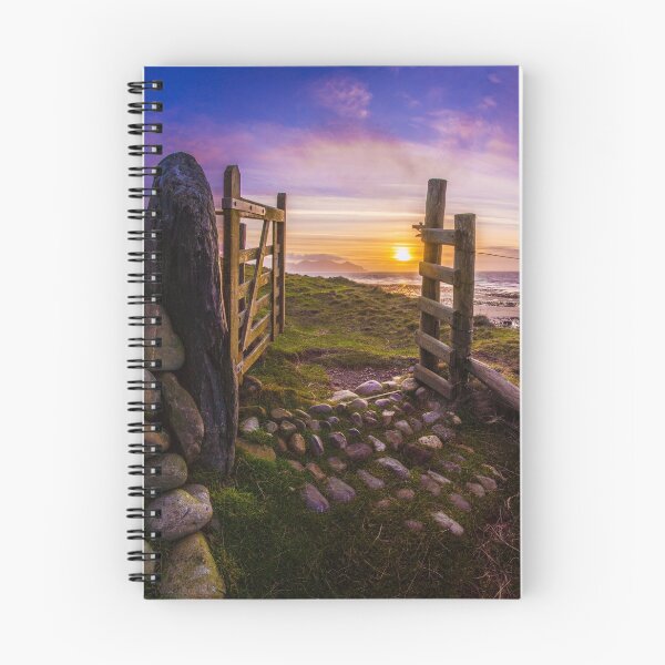 Item preview, Sunset through the gate at Dinas Dinlle beach designed and sold by DafyddEm.