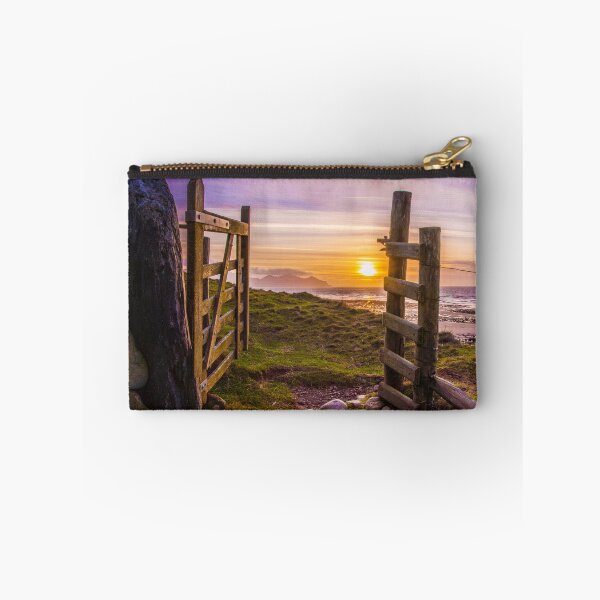 Item preview, Sunset through the gate at Dinas Dinlle beach designed and sold by DafyddEm.