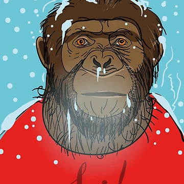 Artwork thumbnail, Chimpanzees winter. by Rif Khasanov