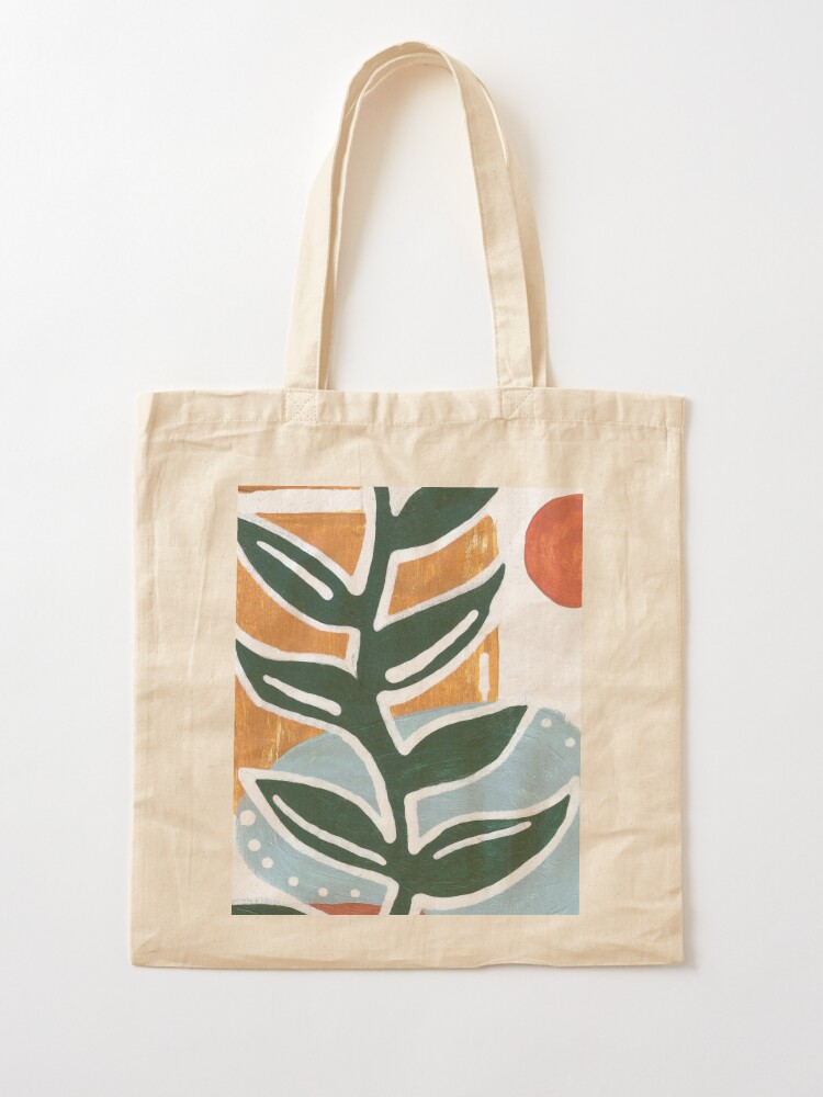 Embroidery Kit Beginner Canvas Tote Bag Modern Floral Plant