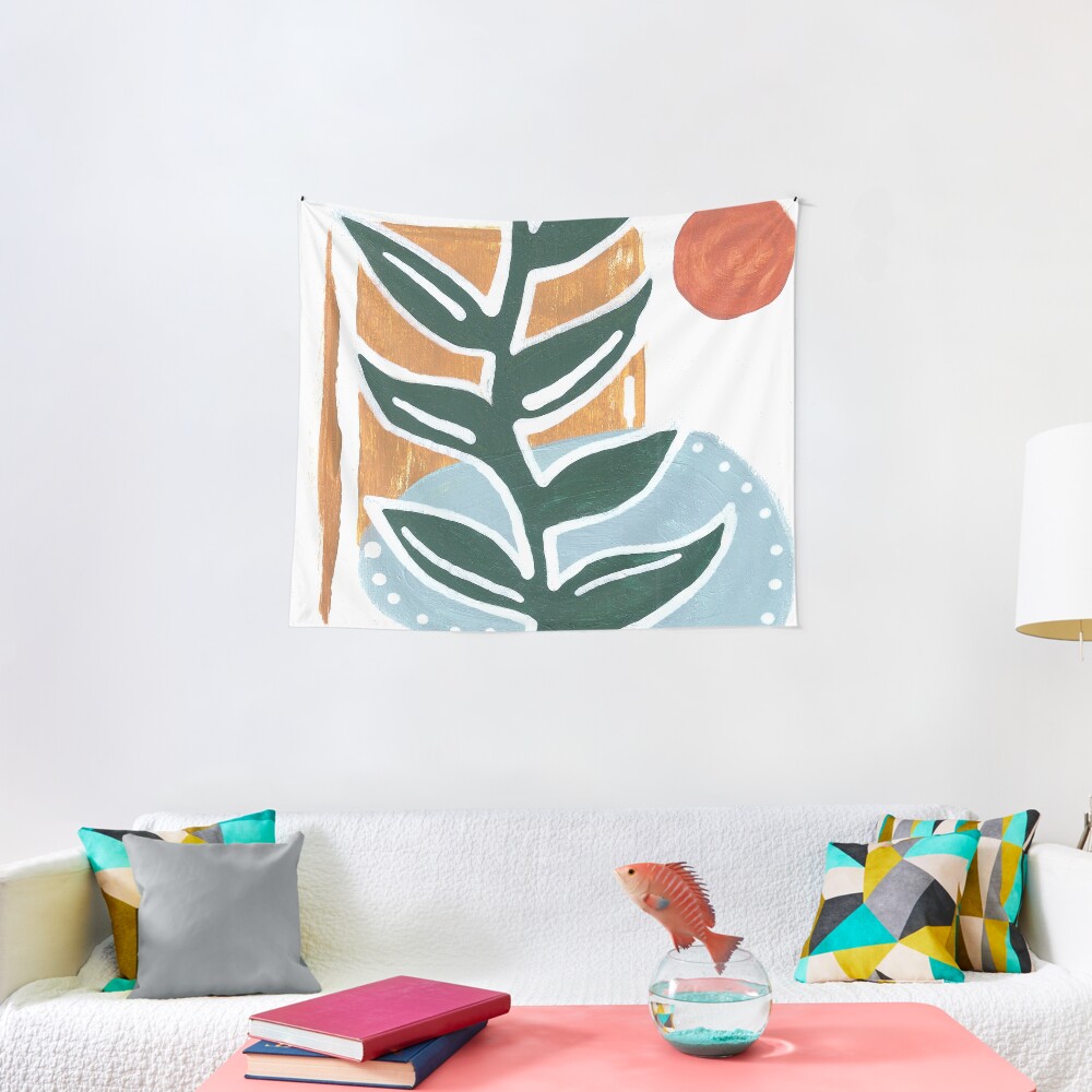 Abstract plant painting Tapestry