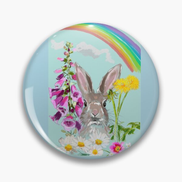 Item preview, Rainbow hare with flowers  designed and sold by Leatextileart.