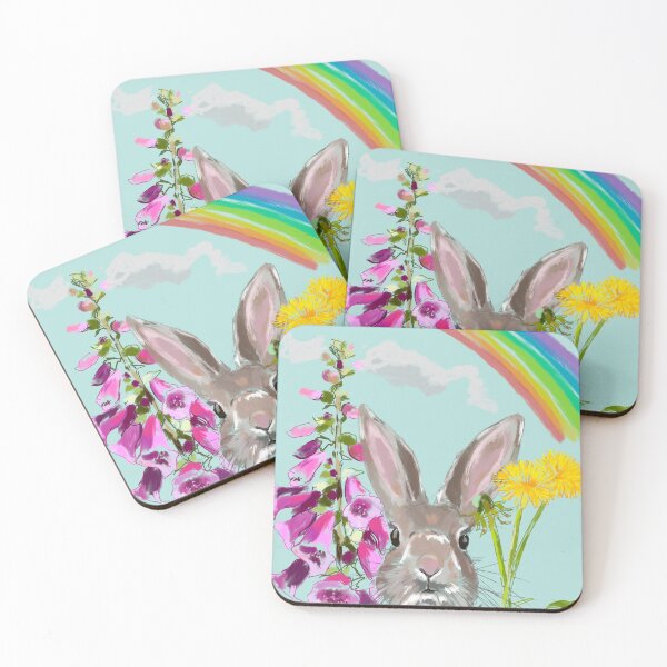Item preview, Rainbow hare with flowers  designed and sold by Leatextileart.