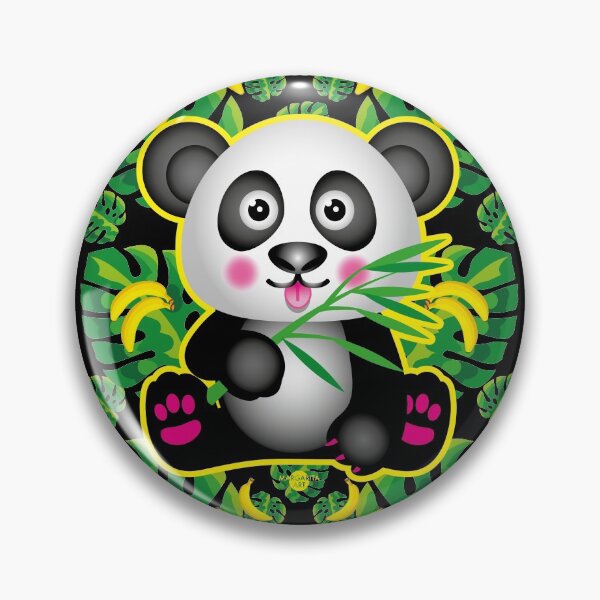 Item preview, 19 Baby Panda Bär mit Bambus Bananen Dschungel Blätter designed and sold by Margarita-Art.