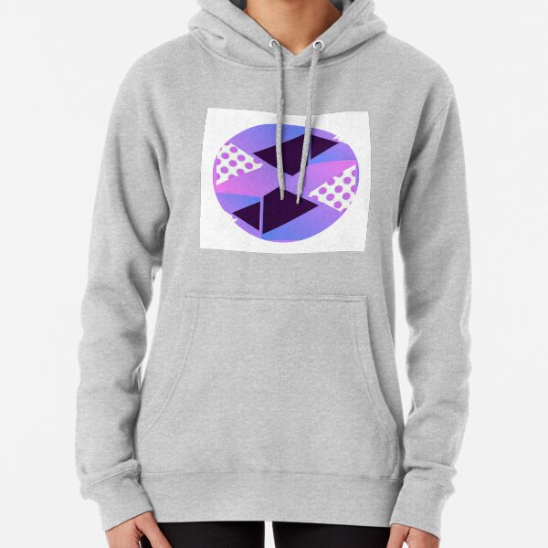 Purple Geometric Shaped Design Spring Pullover Hoodie