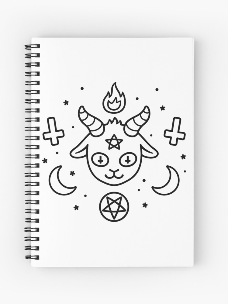 Cuaderno de espiral «Símbolos satánicos de dibujos animados lindo, kawaii  Satan doodle» de irmirx | Redbubble