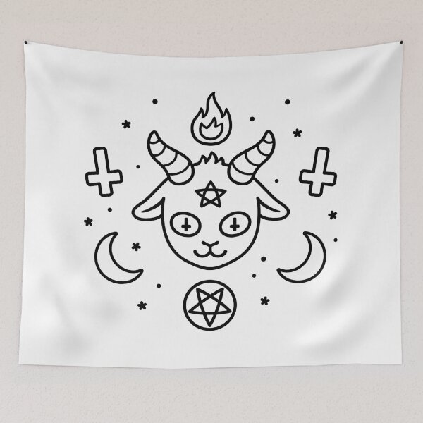 Item preview, Cute cartoon Satanic symbols, kawaii Satan doodle designed and sold by irmirx.