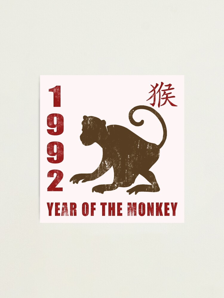 Year of The Monkey 1992 Chinese Zodiac Monkey 1992 Photographic Print