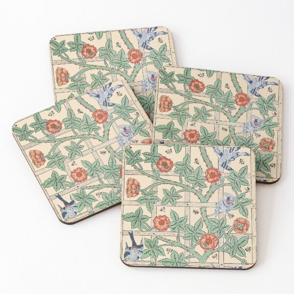 Item preview, WILD ROSES TRELLIS  AND BIRDS Art Nouveau Floral designed and sold by BulganLumini.