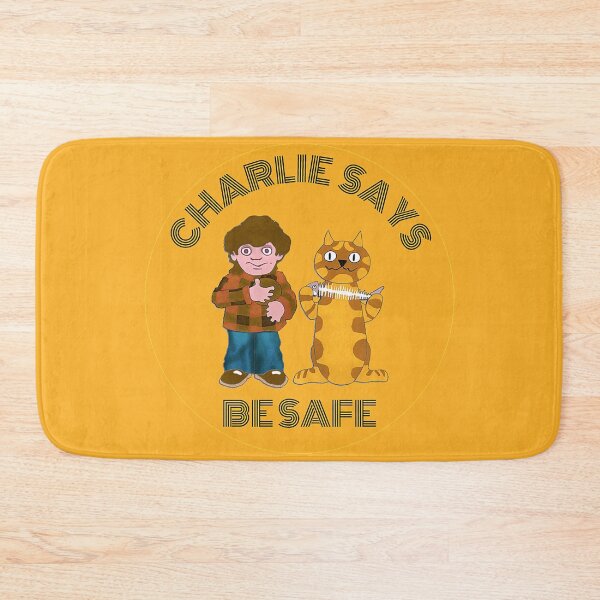 Item preview, Charlie Says 1970s British Nostalgia - Charley Says And Cat t shirt - Charlie Says Be Safe t-shirt designed and sold by happygiftideas.