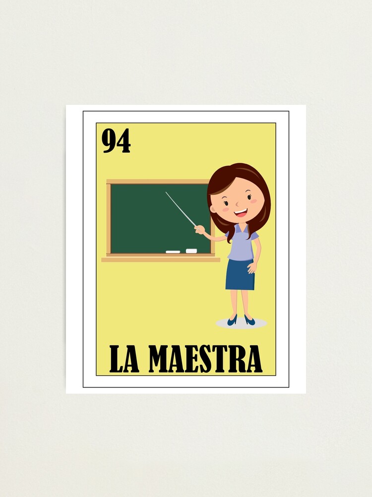 Impression Photo Loteria Mexicaine La Maestra Regalo Para Maestra Loteria Mexicana