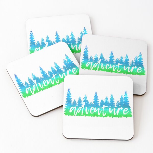 Item preview, Neon Green and Blue Turquoise Trees Adventure Bright Watercolor Travel Theme designed and sold by Fashionmonger.