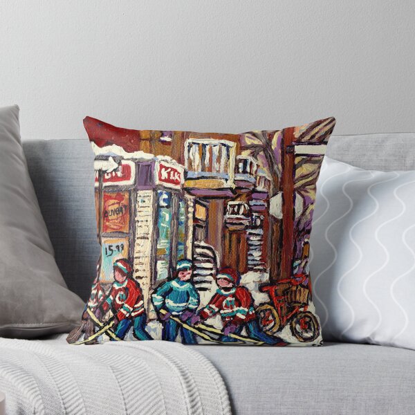 Item preview, VERDUN DEPANNEUR KIK COLA WINTER SCENE HOCKEY PAINTING designed and sold by Carole  Spandau.