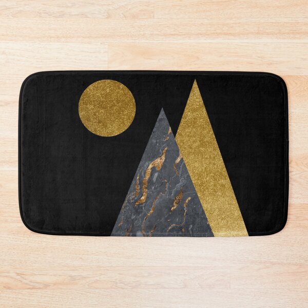Item preview, Geometric Golden and Black Marble Mountains designed and sold by SoccaTamam.