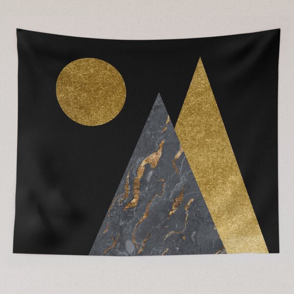 Item preview, Geometric Golden and Black Marble Mountains designed and sold by SoccaTamam.
