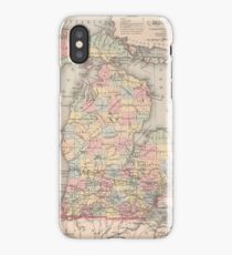 Vintage Map of Michigan (1857) iPhone Case