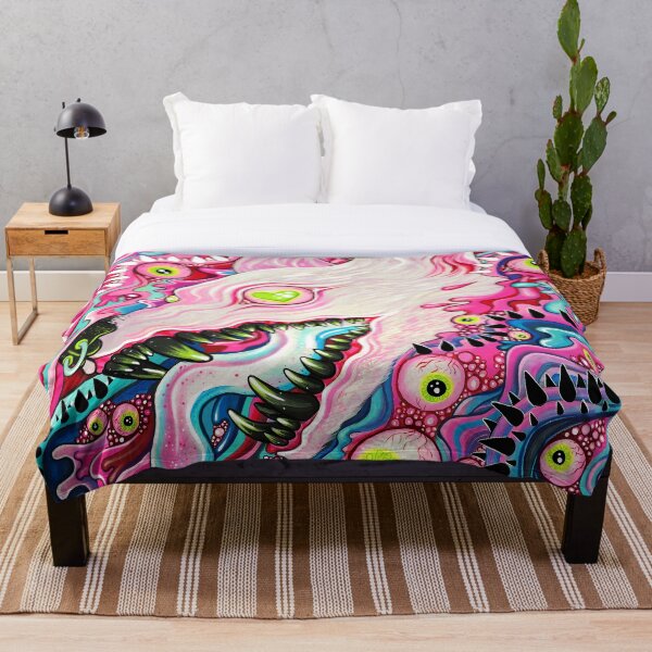 Glitterwolf Acrylic Painting Throw Blanket