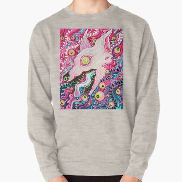Glitterwolf Acrylic Painting Pullover Sweatshirt