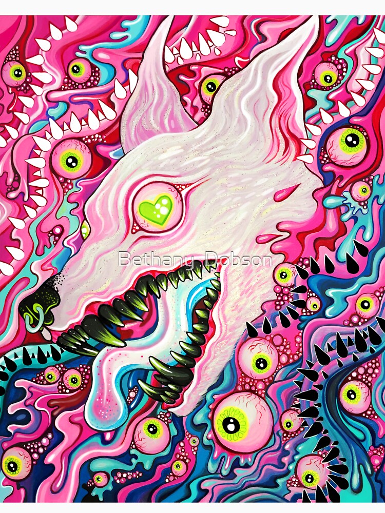 Glitterwolf Acrylic Painting by cloudsover31