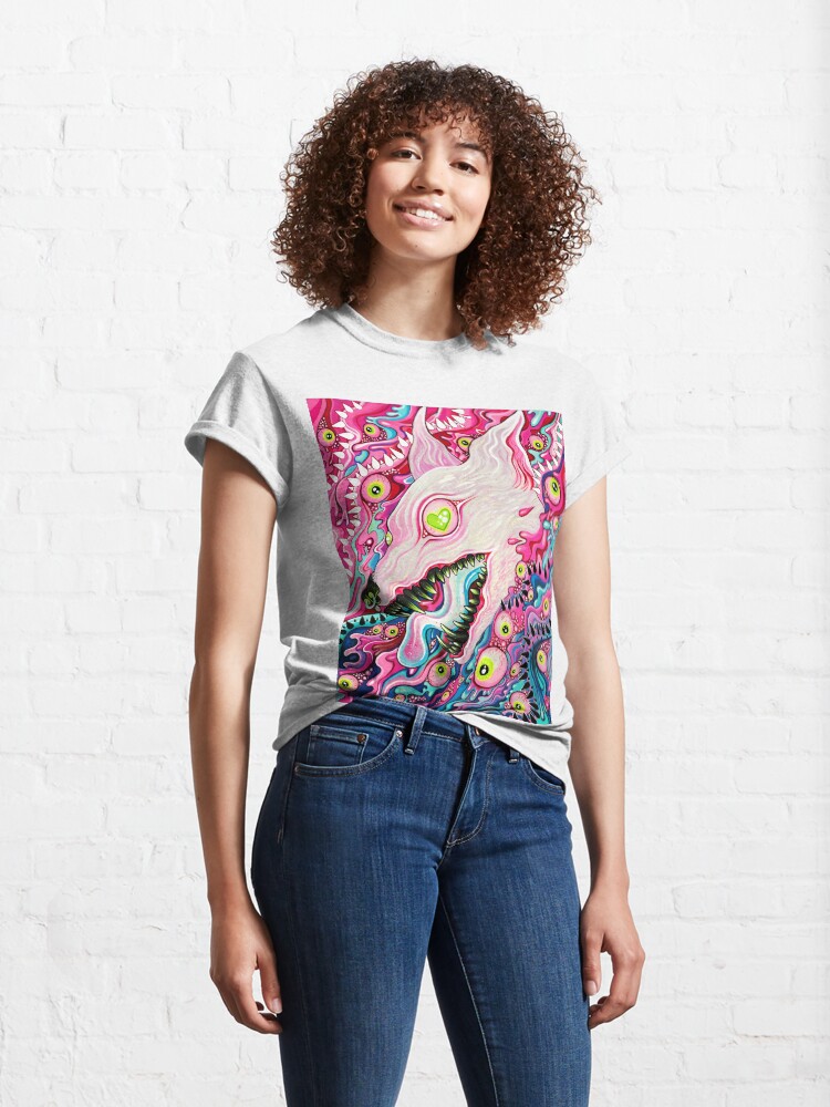 Alternate view of Glitterwolf Acrylic Painting Classic T-Shirt