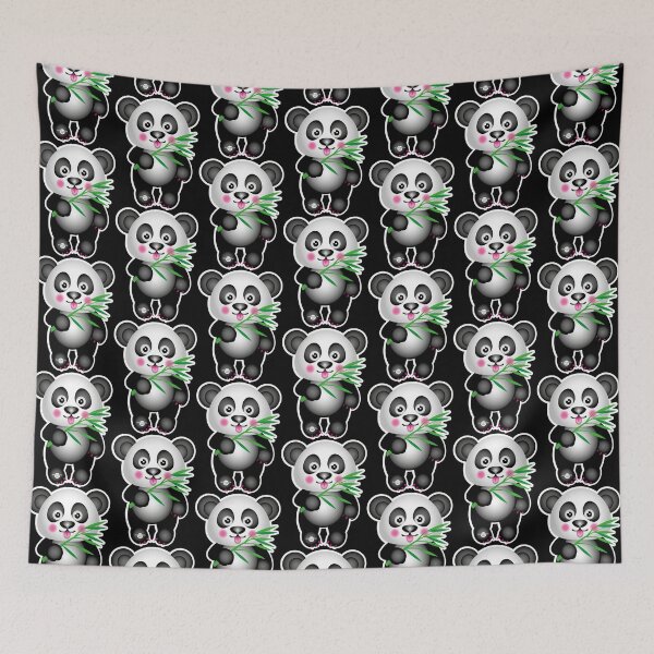 Item preview, 22 Süßer kleiner Baby Panda Bär Pandabär mit Bambus steht designed and sold by Margarita-Art.