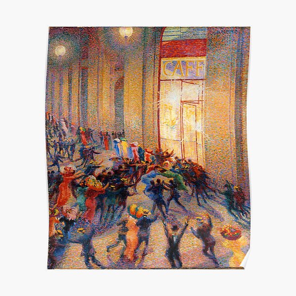 Riot in the gallery, Umberto Boccioni Poster