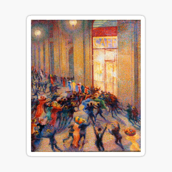 Riot in the gallery, Umberto Boccioni Sticker