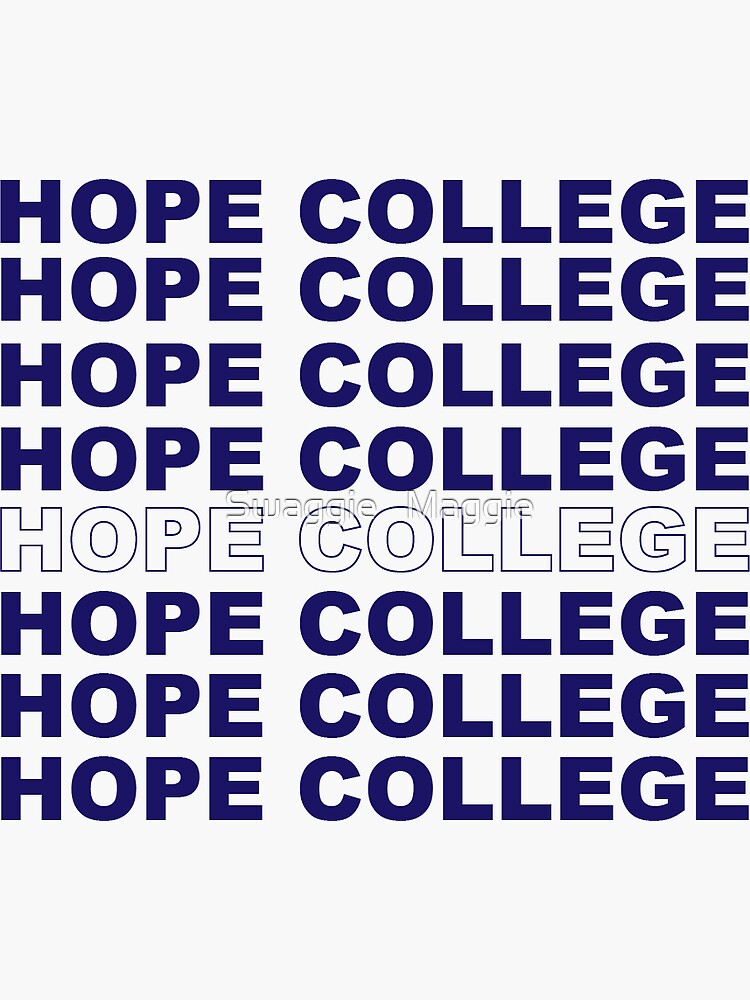 "Hope College" Sticker for Sale by PageMarr Redbubble