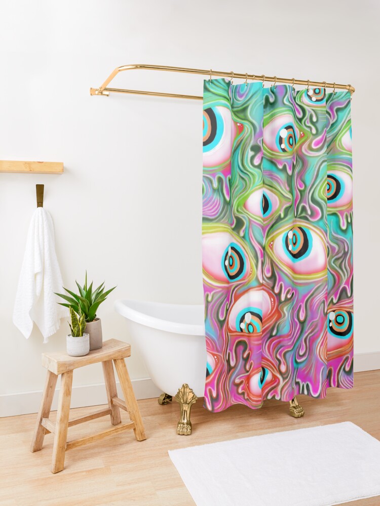 Alternate view of Eyeball Pattern - Color Alt Shower Curtain