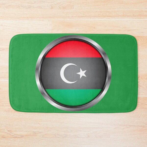 Item preview, Lybia Flag Round Metal Frame designed and sold by mattpanta.