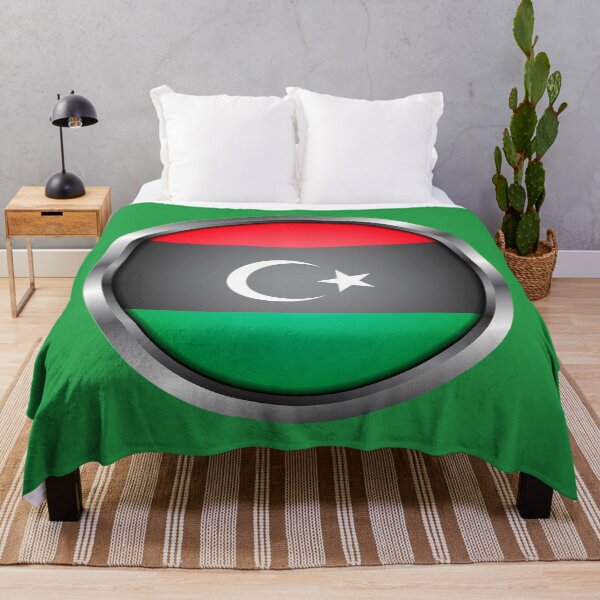Item preview, Lybia Flag Round Metal Frame designed and sold by mattpanta.