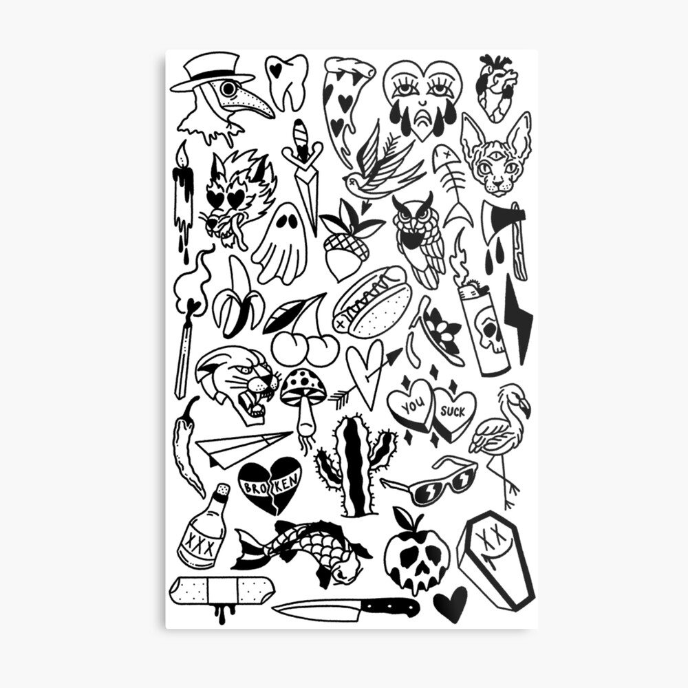 Flash Tattoo Sticker Pack Art Board Print for Sale by jmacblack  Redbubble