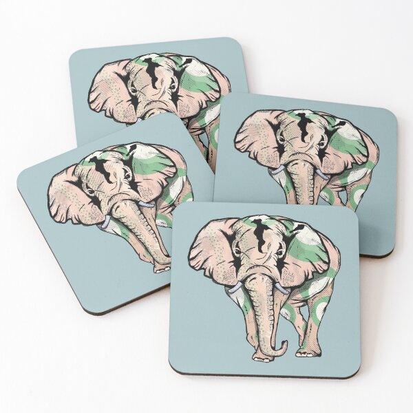 Item preview, Green Painted Elephant designed and sold by piedaydesigns.