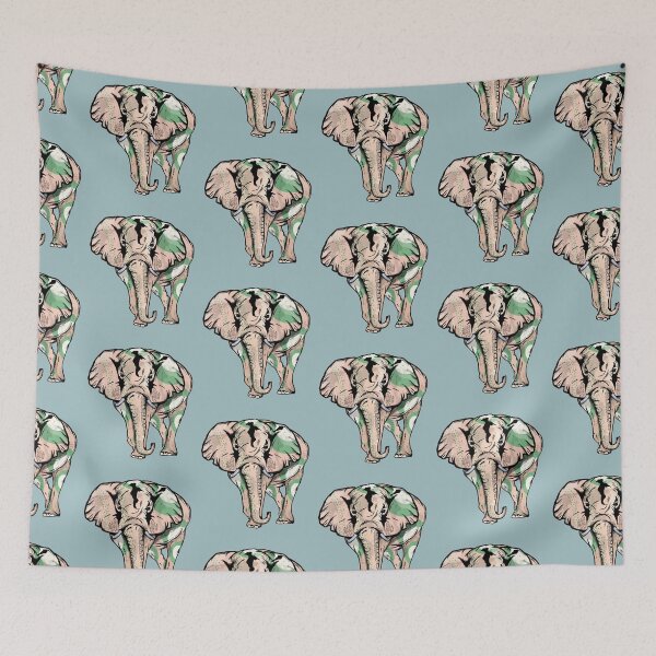 Item preview, Green Painted Elephant designed and sold by piedaydesigns.
