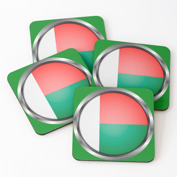 Item preview, Madagascar Flag Round Metal Frame designed and sold by mattpanta.