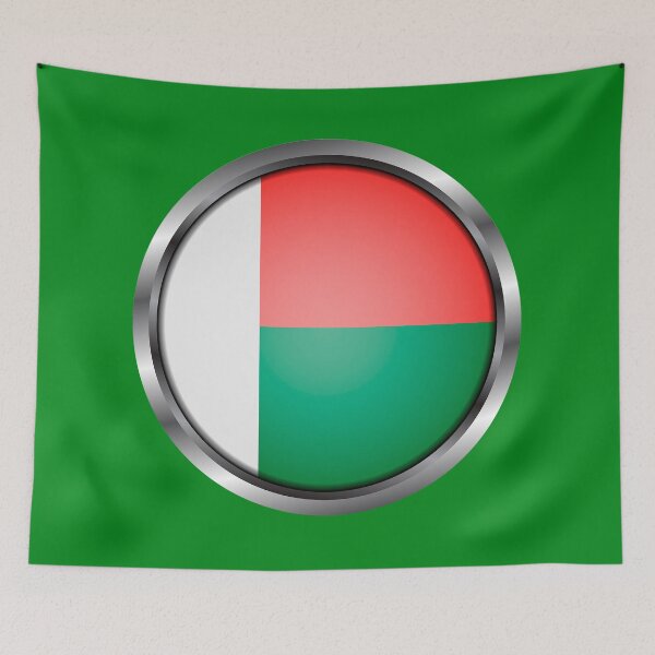 Item preview, Madagascar Flag Round Metal Frame designed and sold by mattpanta.