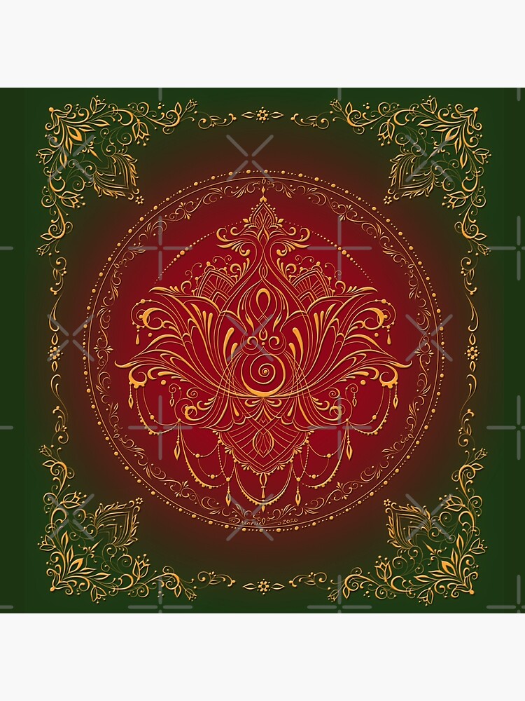 Lotus Goddess in Deep Red and Green by dreamie09