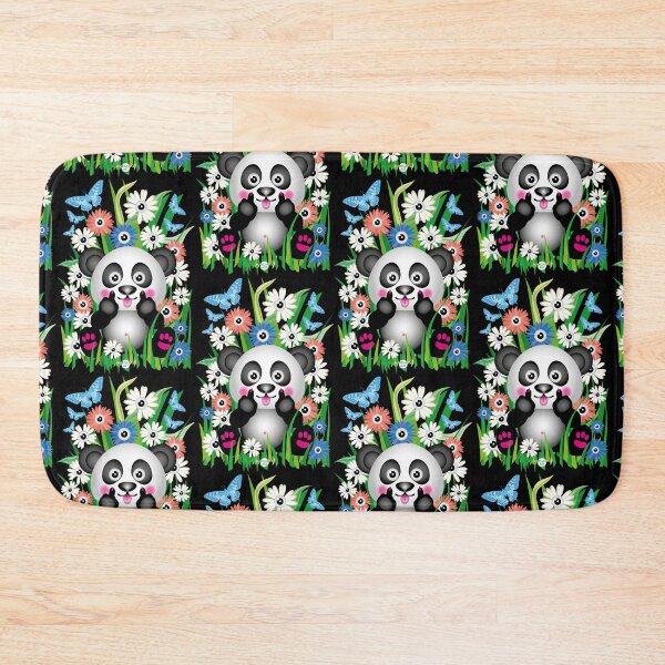 Item preview, 24 Süßer Baby Panda Bär mit Blumen Schmetterlingen zwei Mittelfinger designed and sold by Margarita-Art.