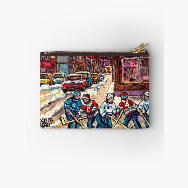 Item preview, MONTREAL HOCKEY PRACTICE VERDUN WINTER STREETS CANADIAN ART designed and sold by Carole  Spandau.