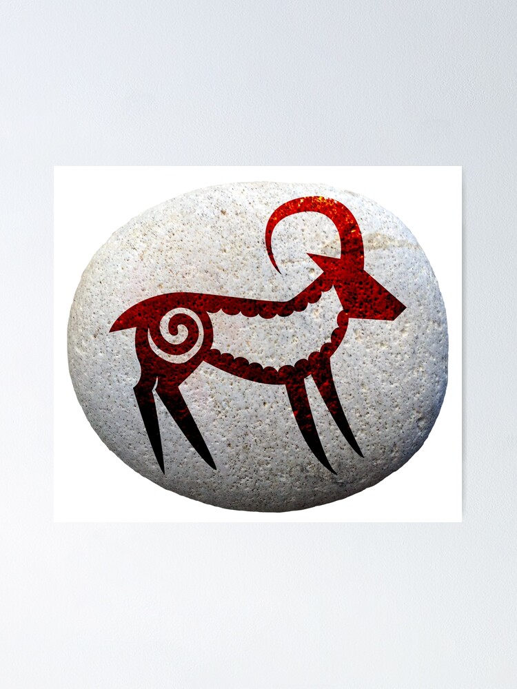 “Goat (or sheep) Petroglyph” Poster by argentwhiskers | Redbubble