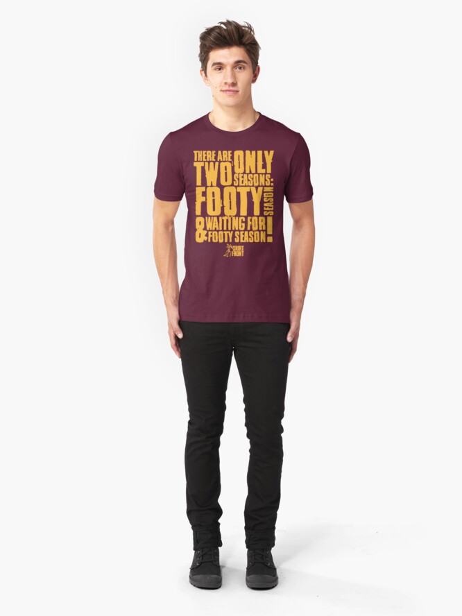 Alternate view of Two Seasons: Gold on Maroon Slim Fit T-Shirt