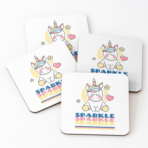 Artikelvorschau, Nettes Einhorn buntes Zitat Sparkle Sparkle Sparkle entworfen und verkauft von fotografixgal.