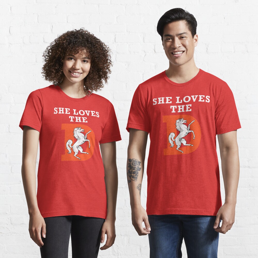 Denver Broncos Vintage T Shirt, She Loves The D Retro Denver T-Shirt For  Tailgates Gameday