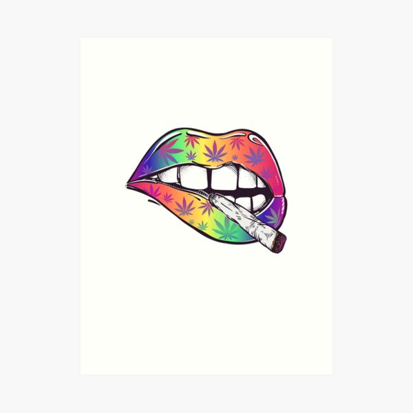 Psychedelic Lips Art Print