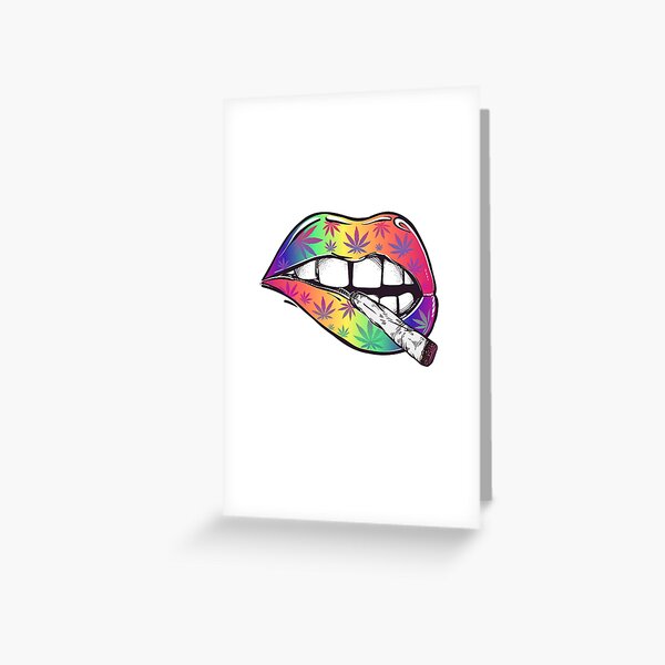 Psychedelic Lips Greeting Card