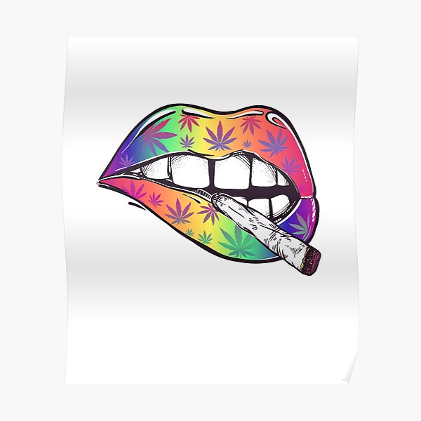 Psychedelic Lips Poster