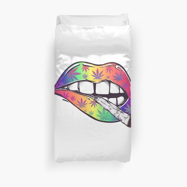 Psychedelic Lips Duvet Cover